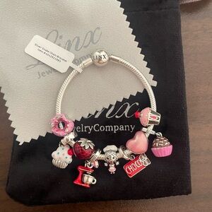Linx Snake Chain Bracelet with Sweets and Baking Themed Charms